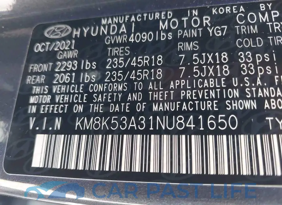 KM8K53A31NU841650# 9