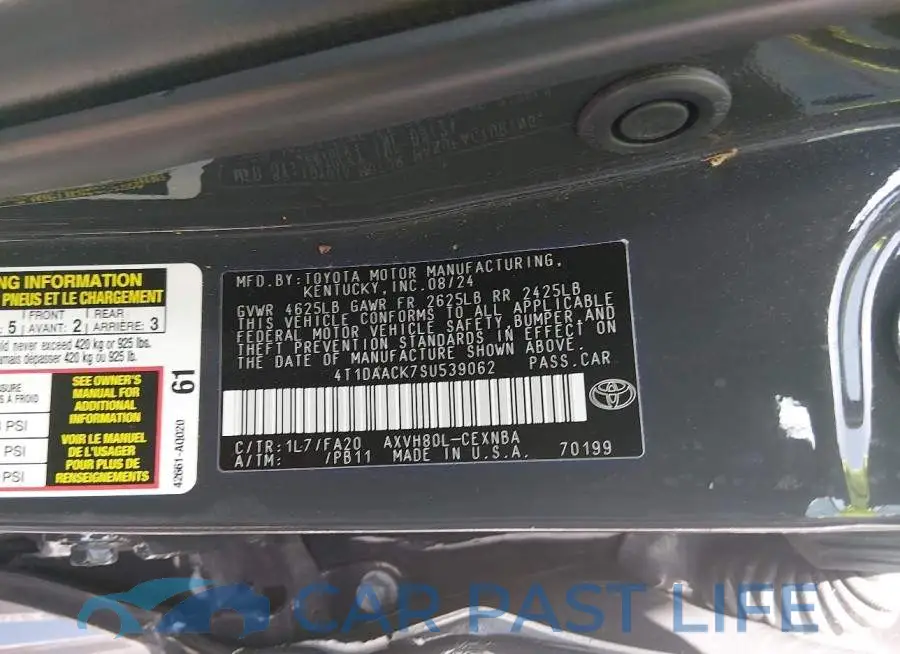 4T1DAACK7SU539062# 9