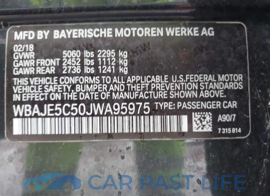 WBAJE5C50JWA95975# 9