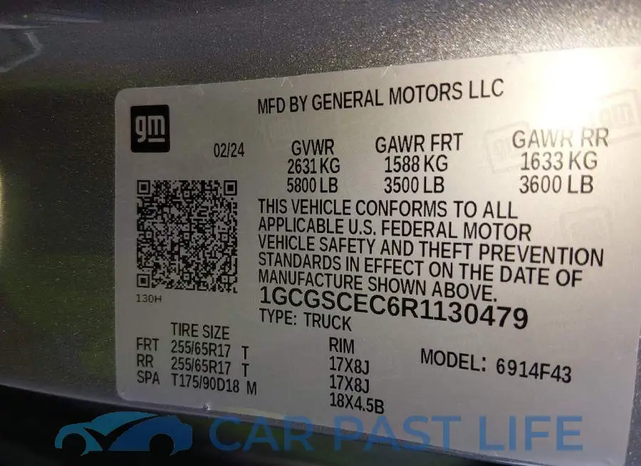 1GCGSCEC6R1130479# 9