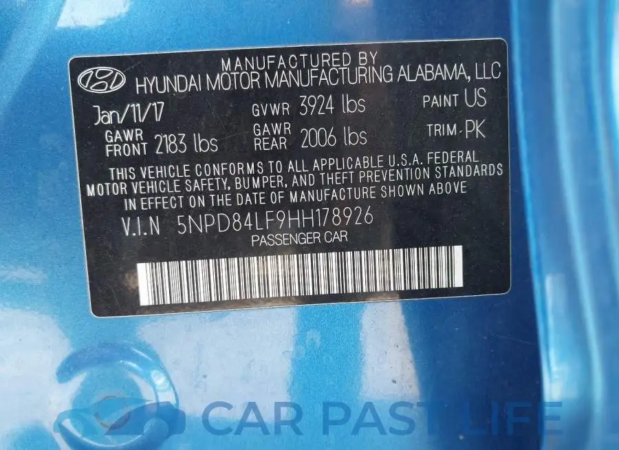 5NPD84LF9HH178926# 9