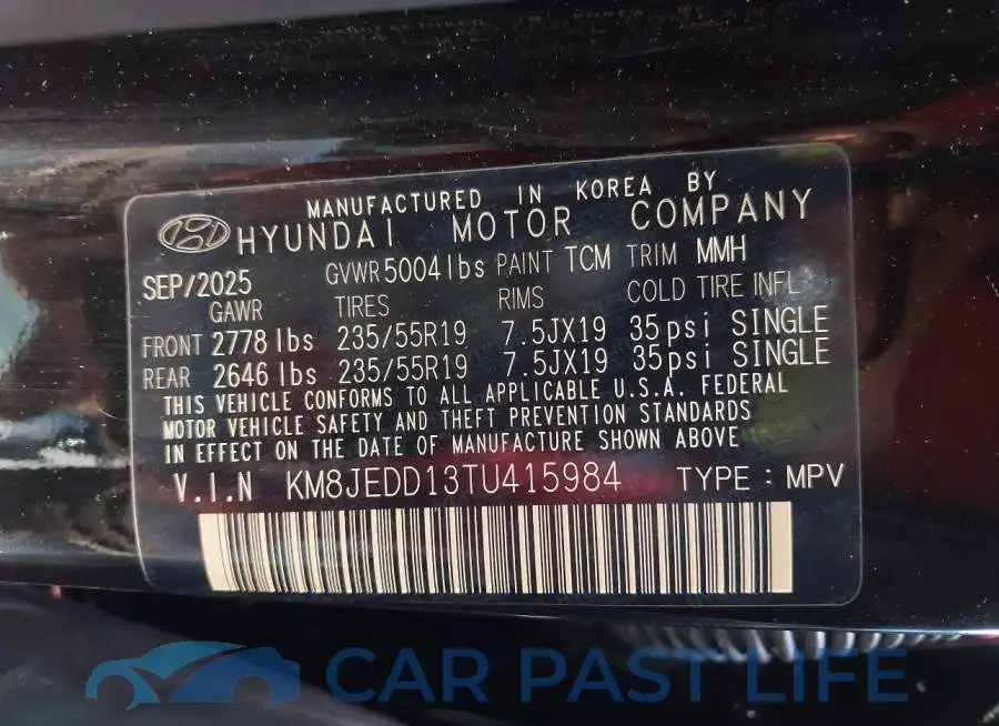 KM8JEDD13TU415984# 9