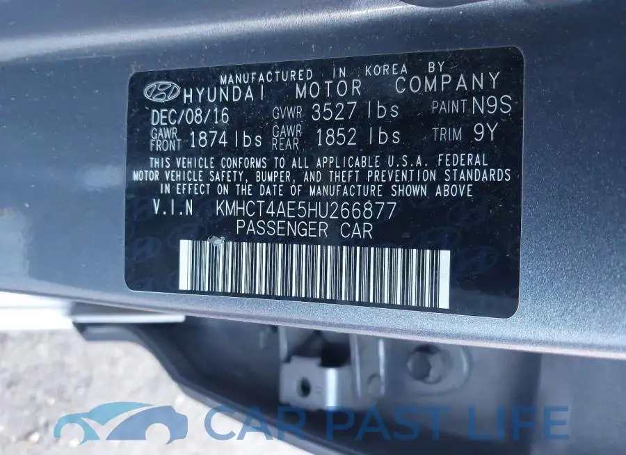 KMHCT4AE5HU266877# 9