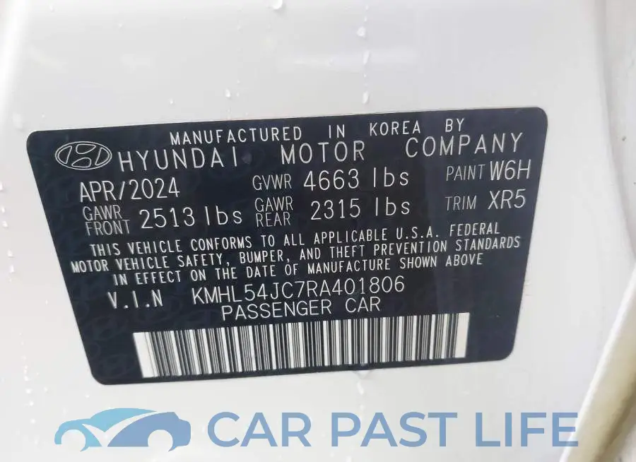 KMHL54JC7RA401806# 9