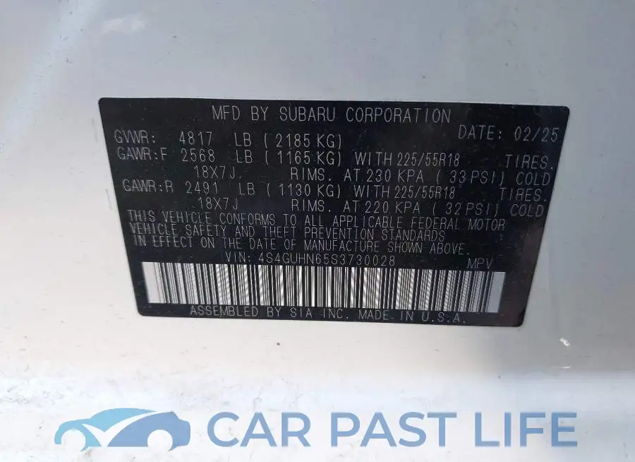 4S4GUHN65S3730028# 9