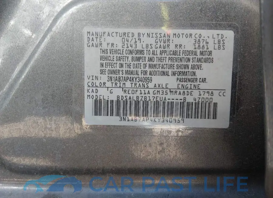 3N1AB7AP4KY340959# 9