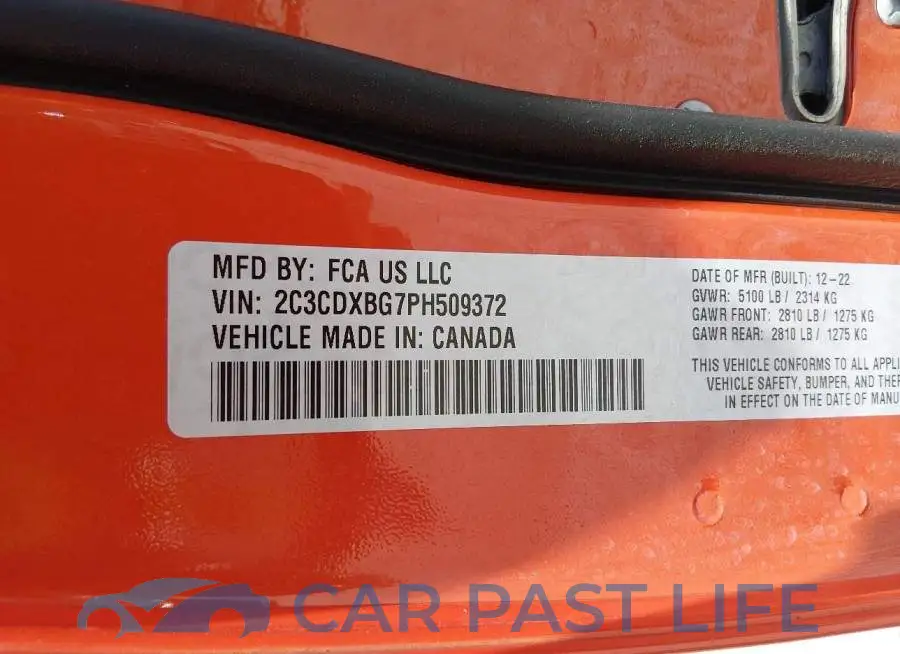 2C3CDXBG7PH509372# 9