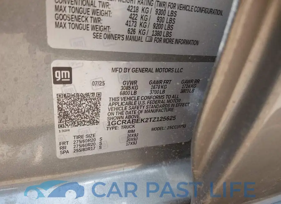 1GCRABEK2TZ125625# 9