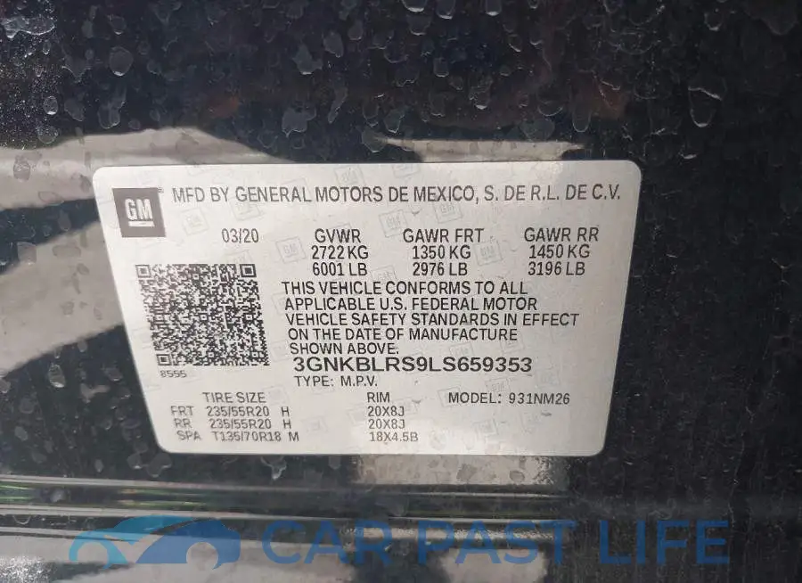 3GNKBLRS9LS659353# 9