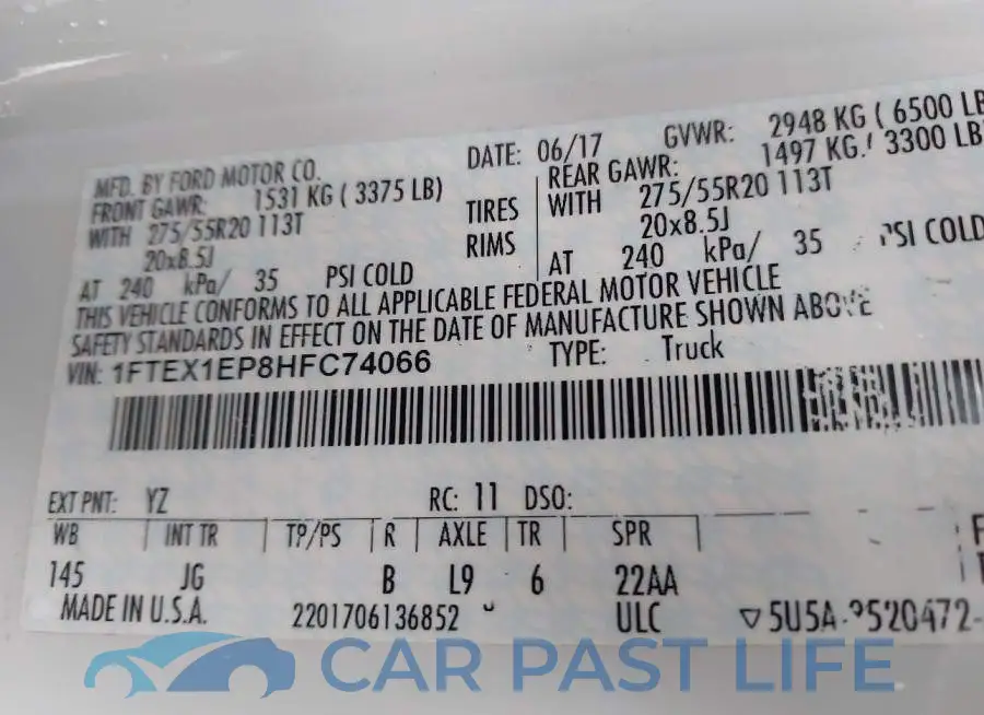 1FTEX1EP8HFC74066# 9