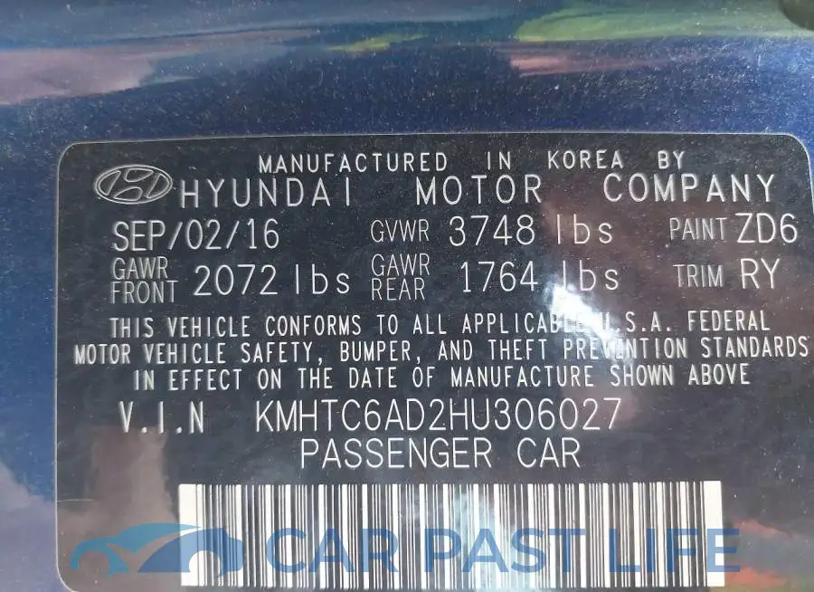 KMHTC6AD2HU306027# 9
