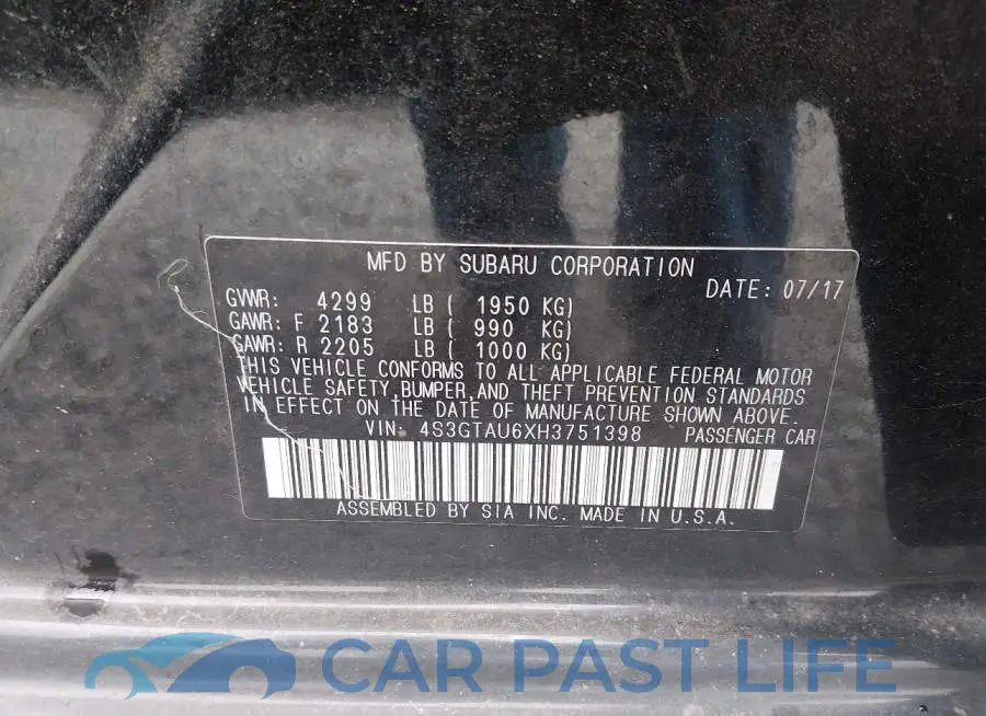 4S3GTAU6XH3751398# 9