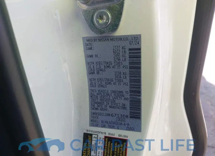 1N6ED1CL1RN671308# 9