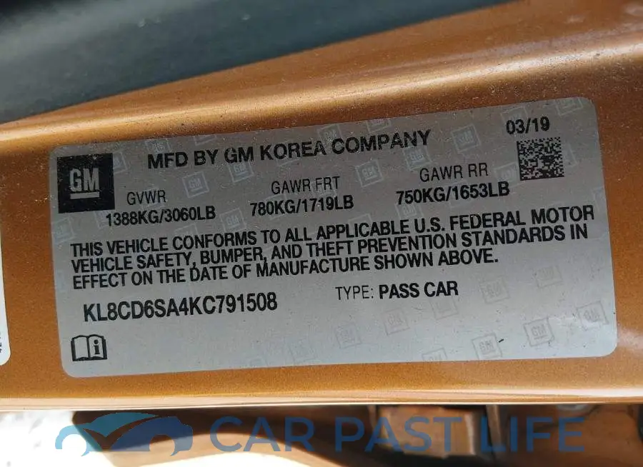 KL8CD6SA4KC791508# 9