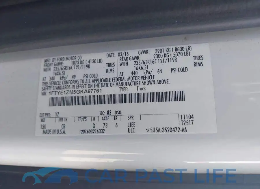 1FTYE1ZM5GKA97761# 9
