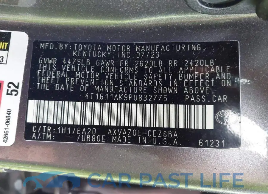 4T1G11AK9PU832775# 9