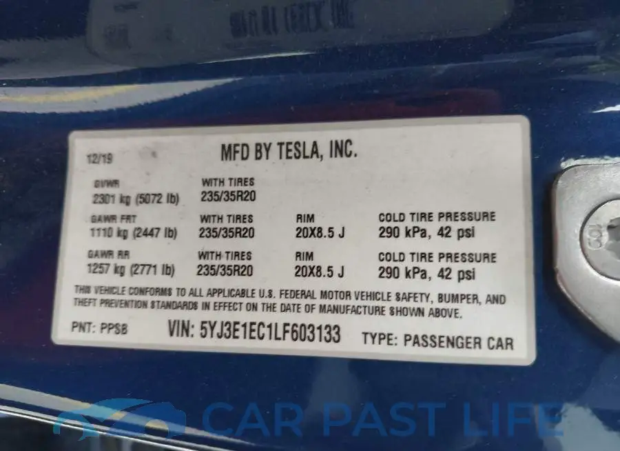 5YJ3E1EC1LF603133# 9