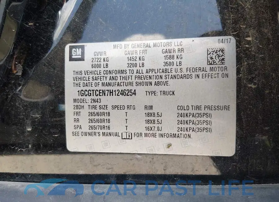 1GCGTCEN7H1246254# 9