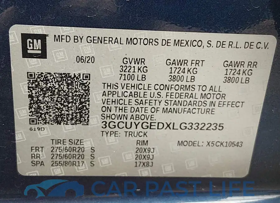 3GCUYGEDXLG332235# 9