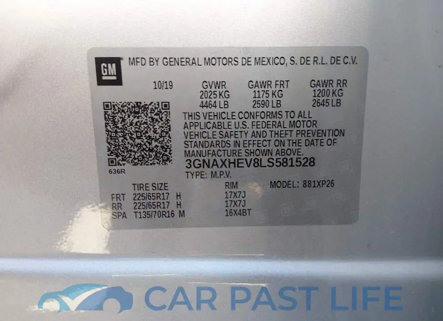 3GNAXHEV8LS581528# 9