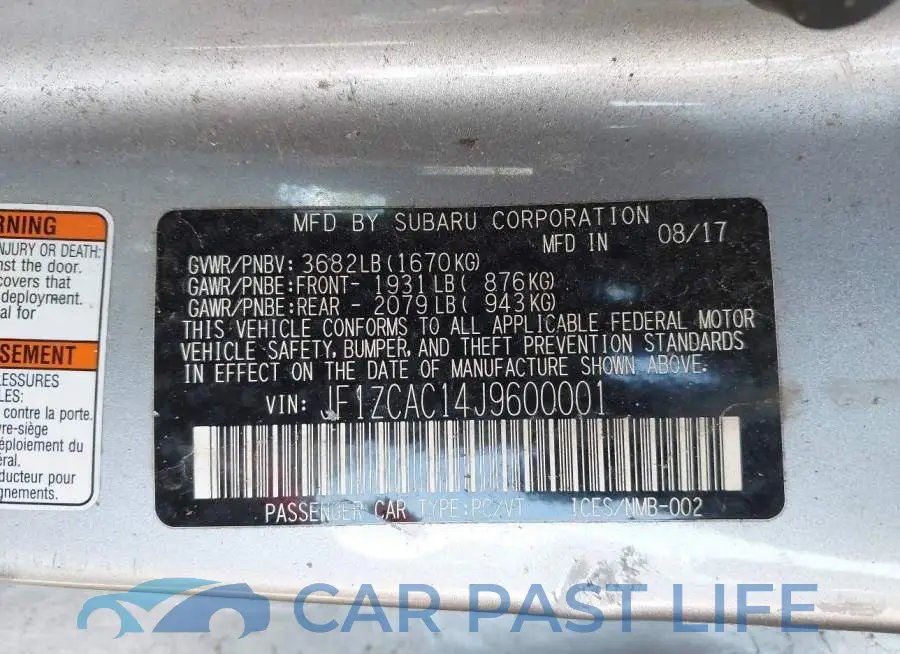 JF1ZCAC14J9600001# 9