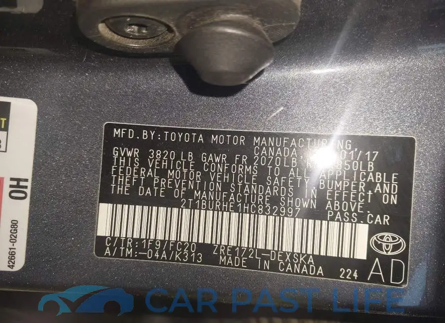 2T1BURHE1HC832997# 9