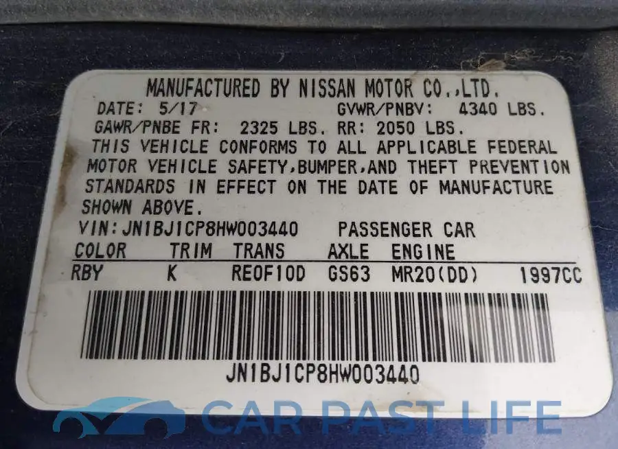 JN1BJ1CP8HW003440# 9