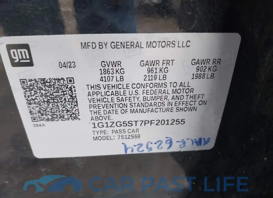 1G1ZG5ST7PF201255# 9