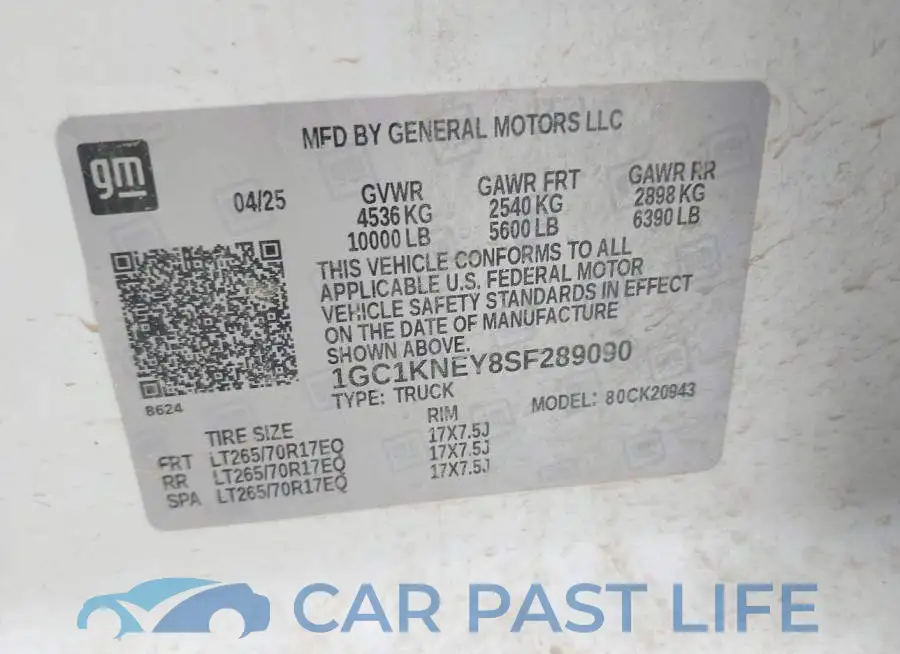 1GC1KNEY8SF289090# 9