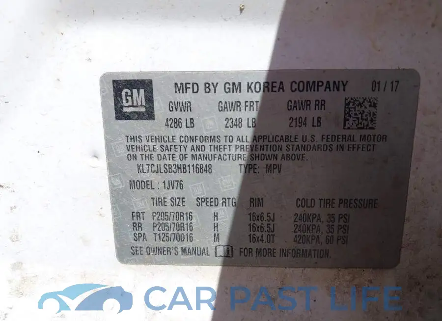 KL7CJLSB3HB116848# 9