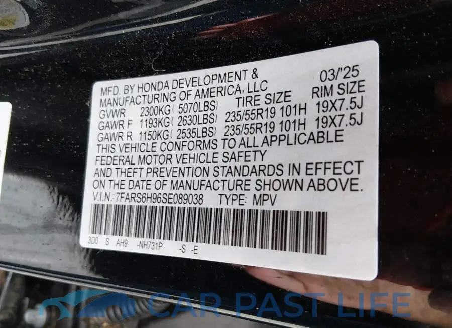 7FARS6H96SE089038# 9