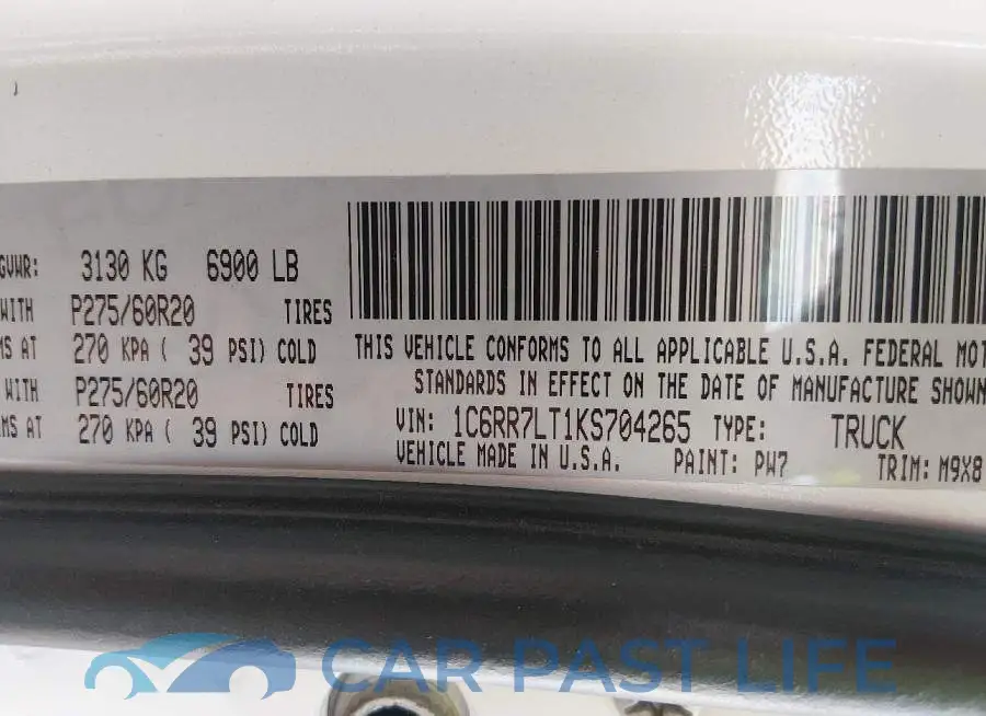 1C6RR7LT1KS704265# 9