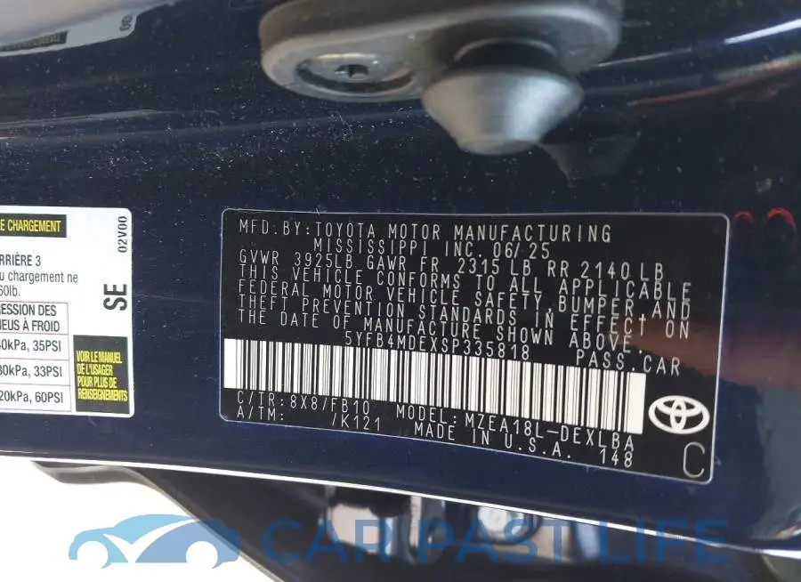 5YFB4MDEXSP335818# 9