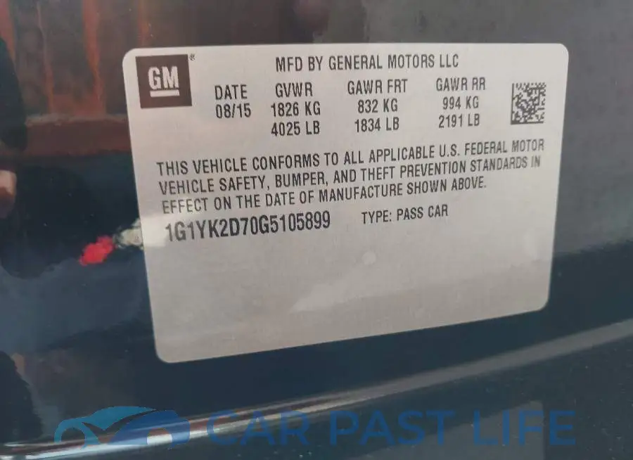 1G1YK2D70G5105899# 9