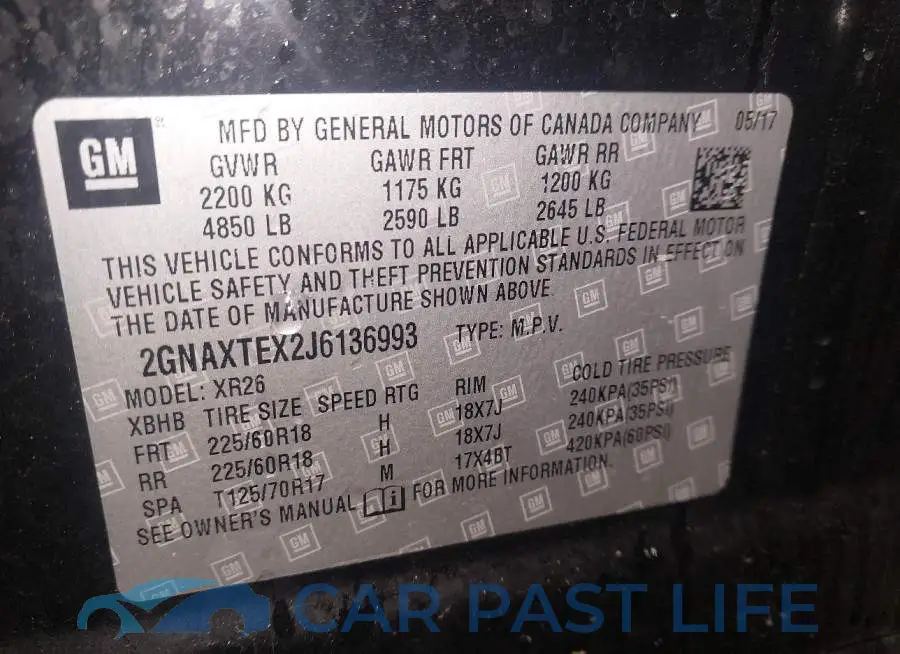 2GNAXTEX2J6136993# 9