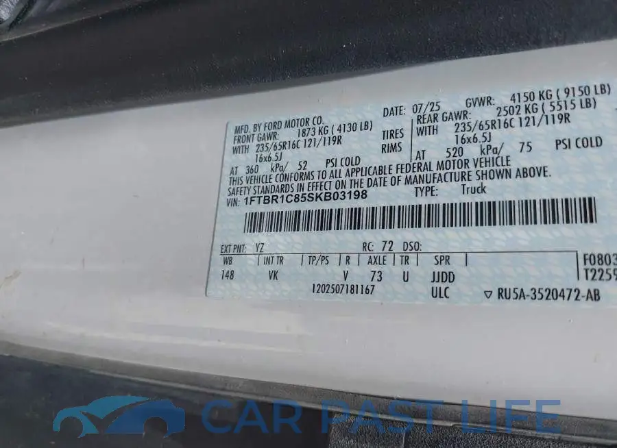 1FTBR1C85SKB03198# 9