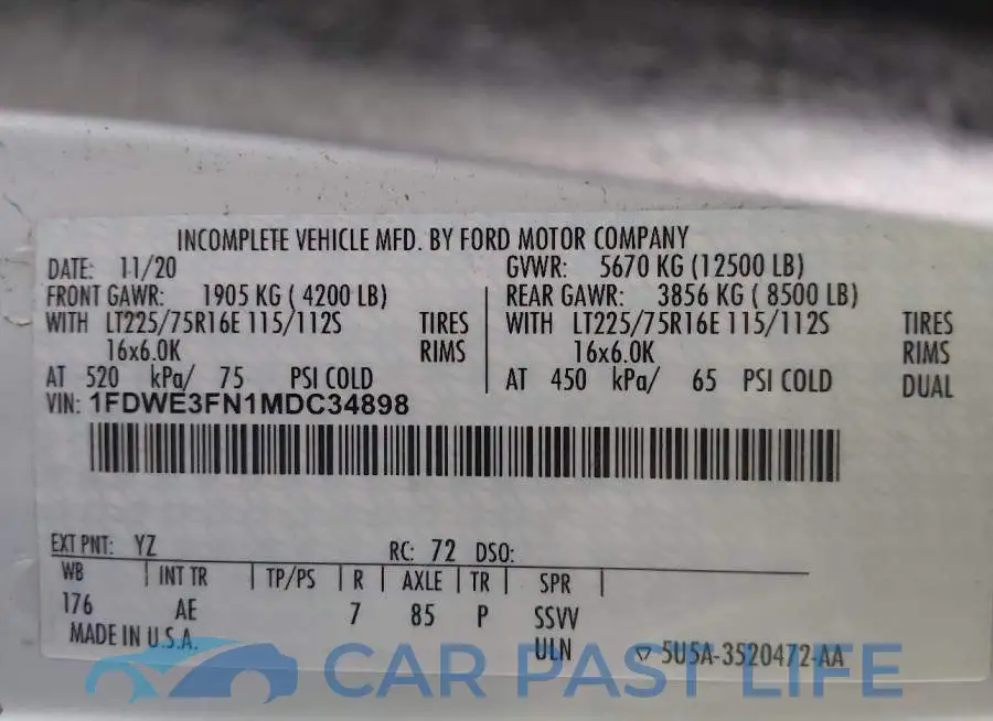 1FDWE3FN1MDC34898# 8