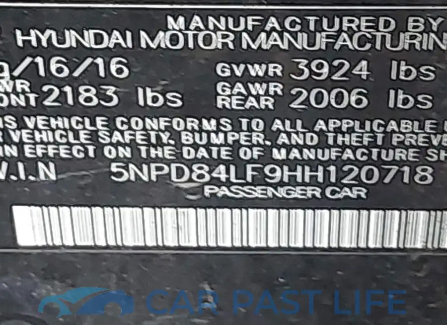 5NPD84LF9HH120718# 9