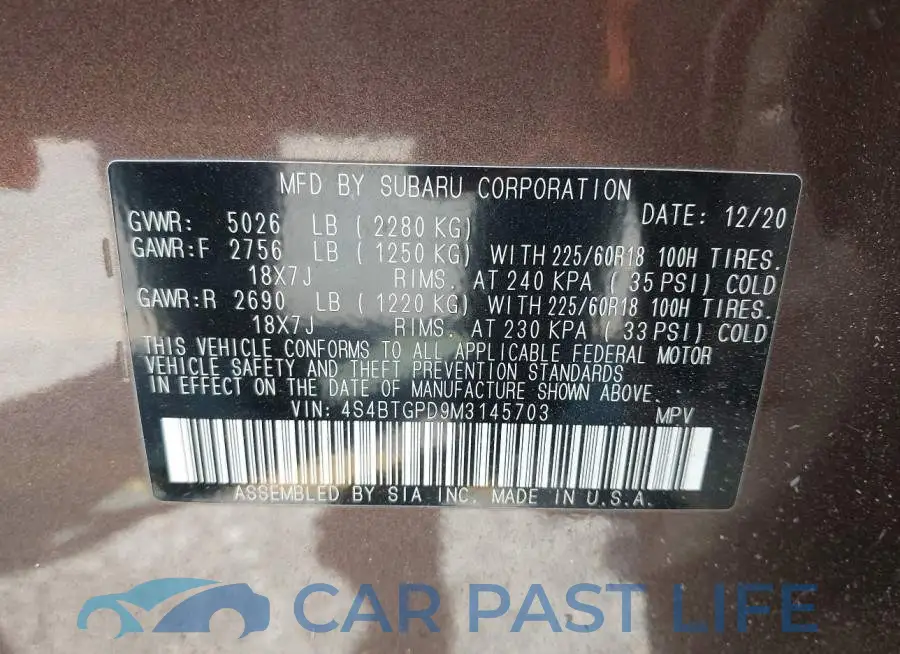 4S4BTGPD9M3145703# 9