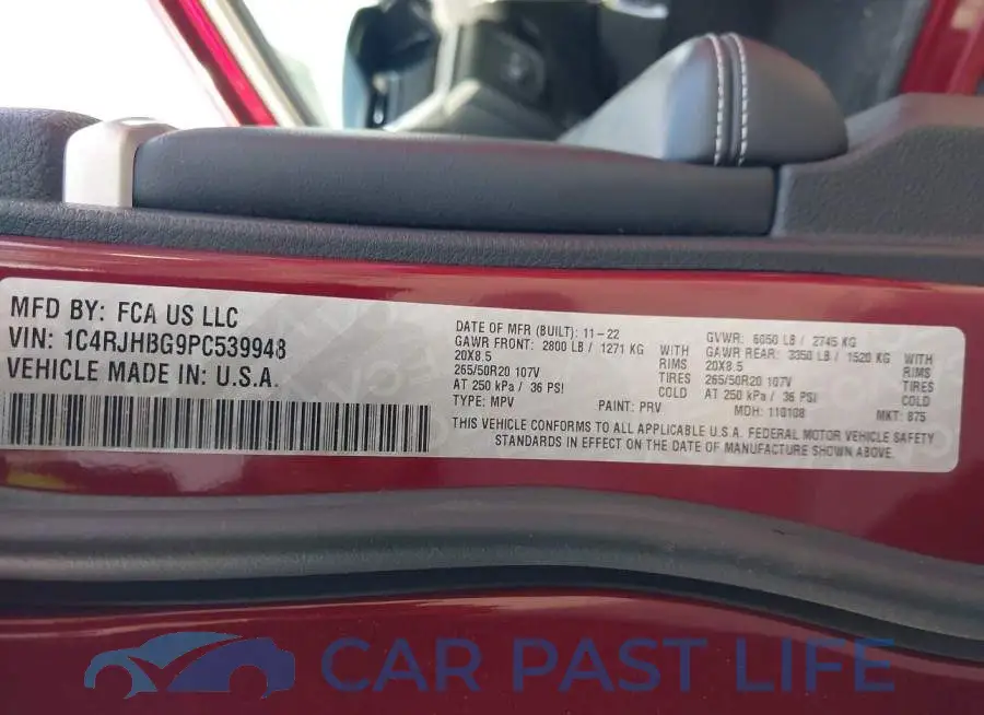 1C4RJHBG9PC539948# 9