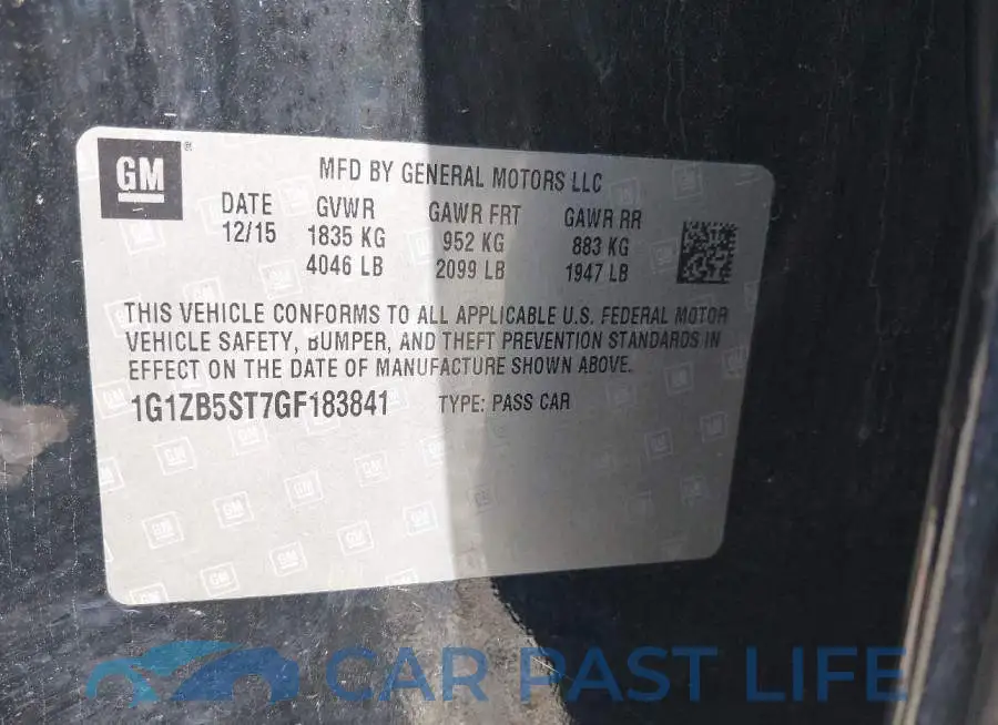 1G1ZB5ST7GF183841# 9