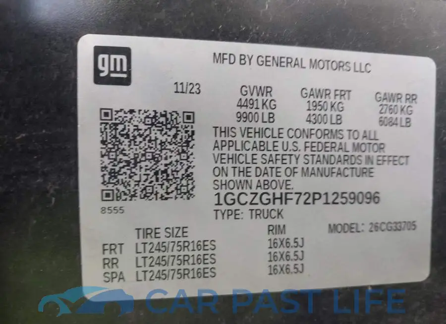 1GCZGHF72P1259096# 9