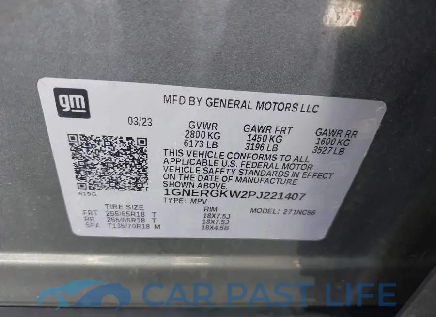 1GNERGKW2PJ221407# 9