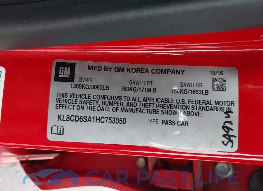 KL8CD6SA1HC753050# 9