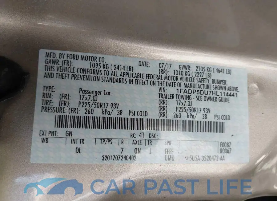 1FADP5DU7HL114441# 9