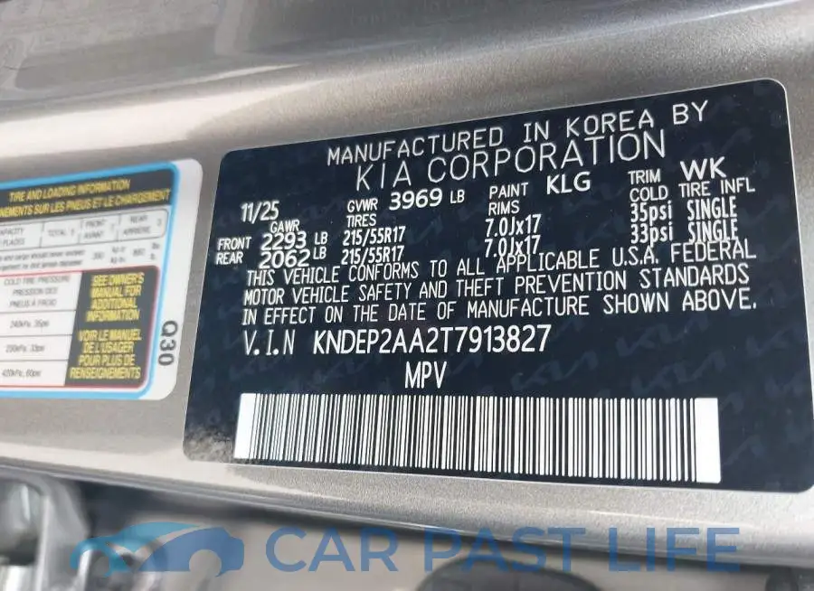 KNDEP2AA2T7913827# 9