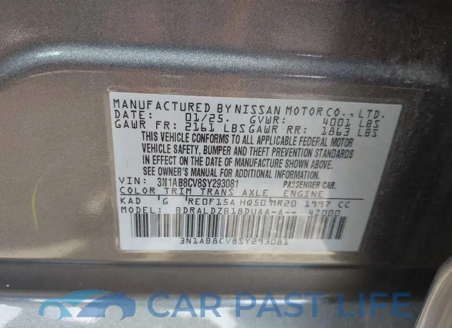 3N1AB8CV8SY293081# 9