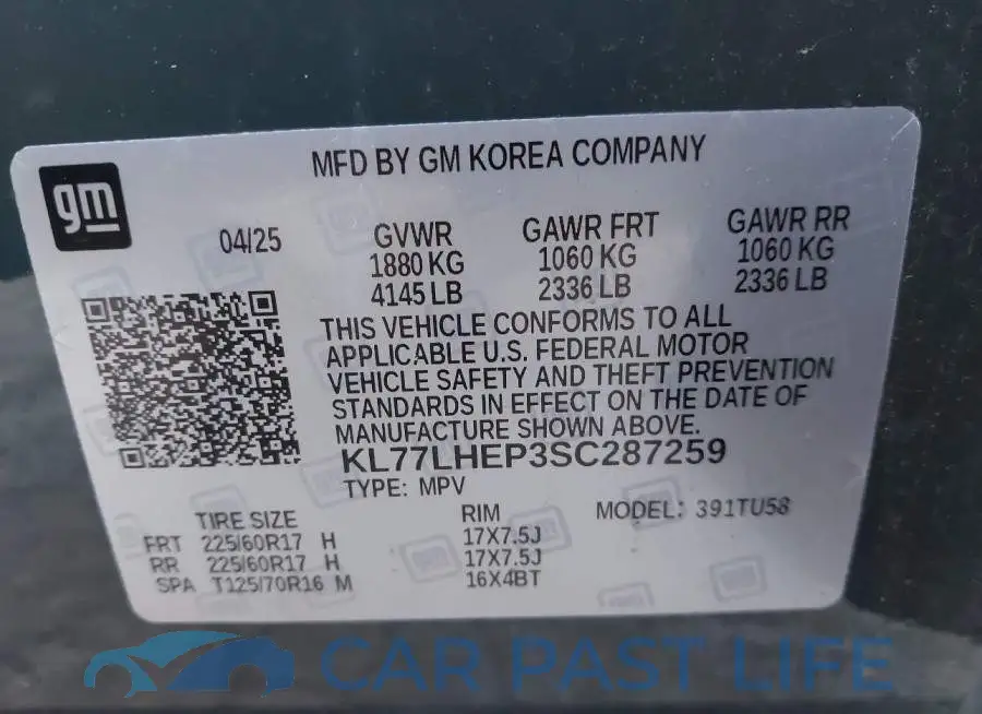 KL77LHEP3SC287259# 9