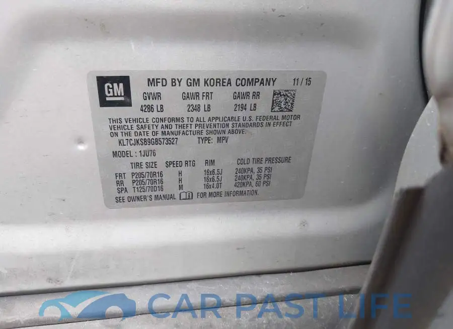 KL7CJKSB9GB573527# 9