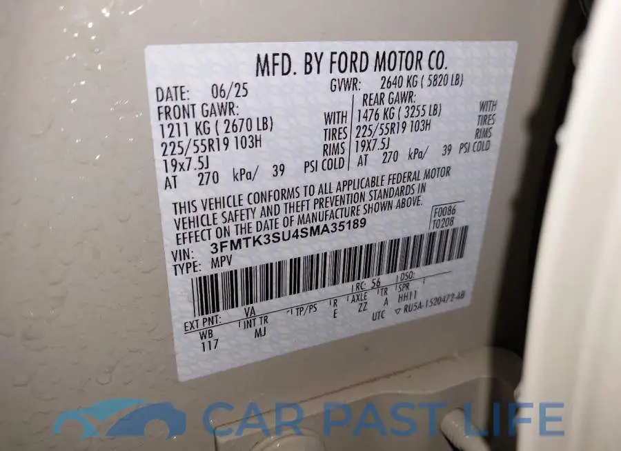 3FMTK3SU4SMA35189# 9